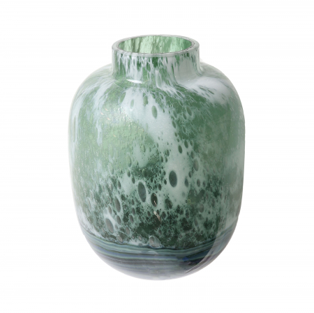 Vaza decorativă din sticlă, verde cu nuanțe gri, 27cm [1]