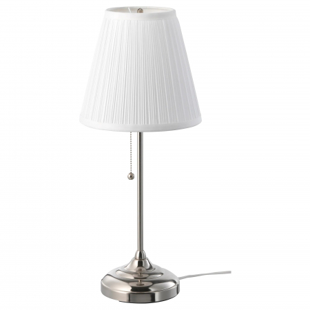Corpuri de Iluminat - Veioză Xena cu baza argintie, albă - 55cm