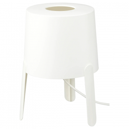 Veioză Eric din plastic polipropielnic, albă - 27cm [0]