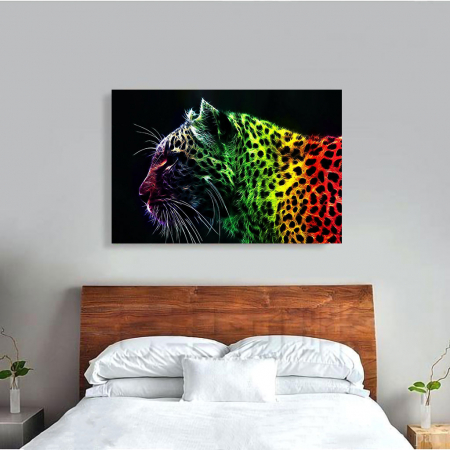 Tablou Canvas - Neon leopard [3]