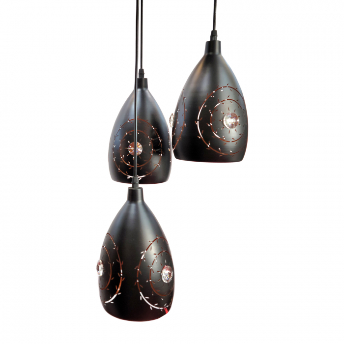 Lustra 3 Pendule E27 SONA BK [3]