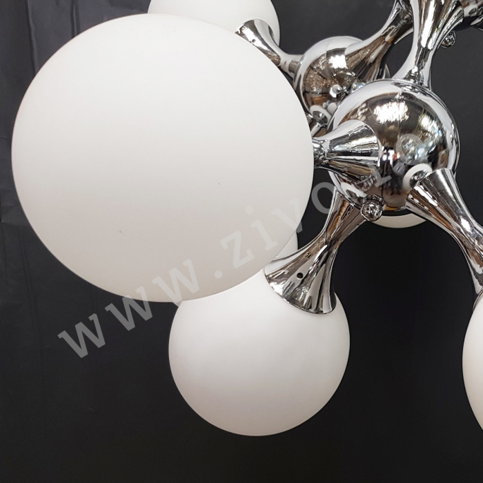 Lustra 6 Brate-Glob ALB 6xE27 LENZO [5]