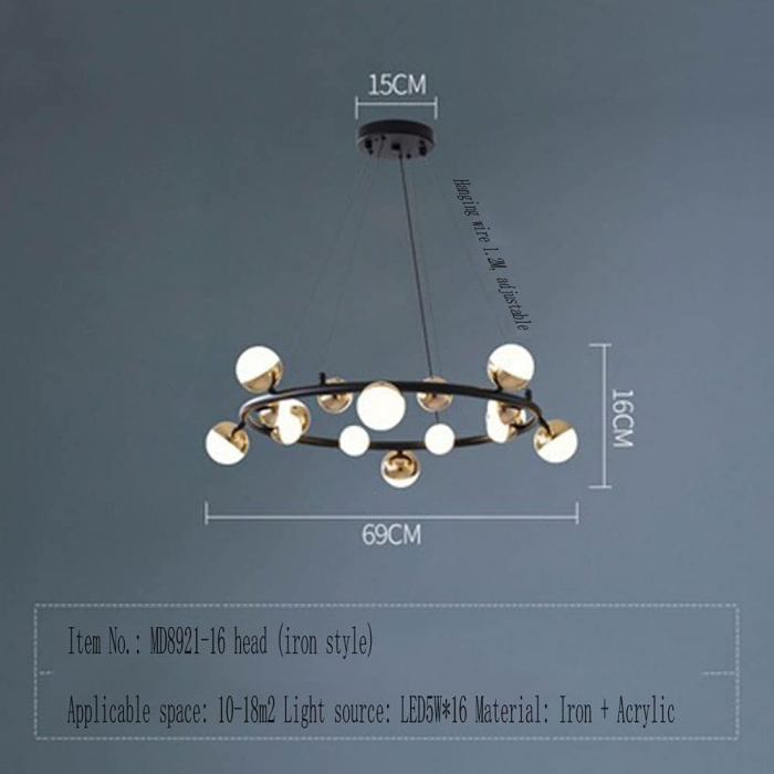 LUSTRA LED Gold YUVA Round 16 Globes [2]