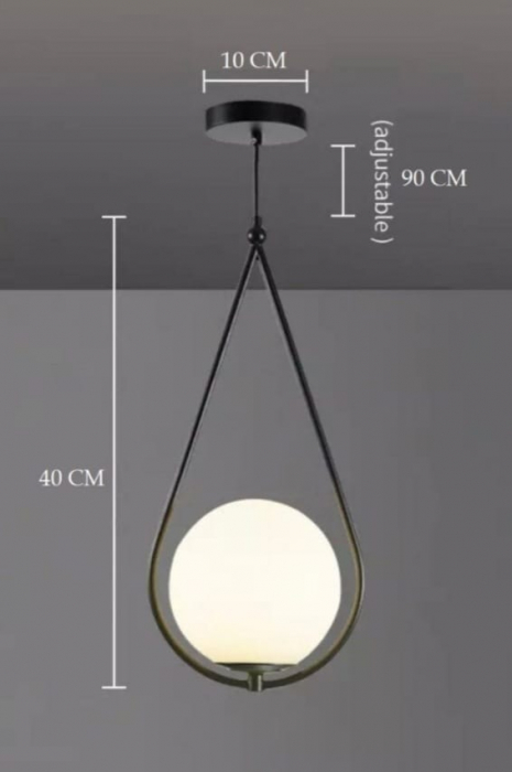 Pendul BLACK Glob Sticla E27 BRAVI TEAR [2]