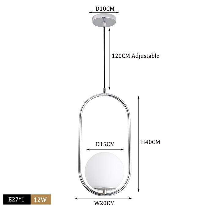 Pendul SILVER Glob Sticla E27 BRAVI TUY [2]