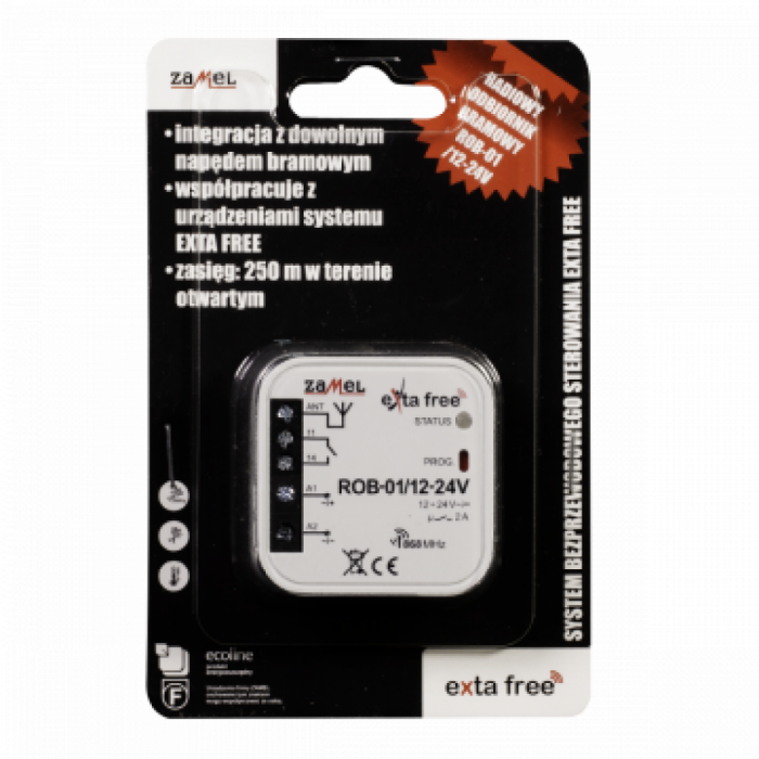 Receiver radio pentru usa garaj 12-24V, Zamel ROB-01 [2]