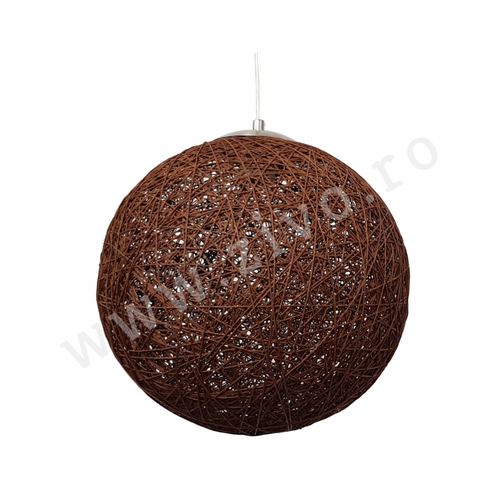 Pendul  E27  Material Natural Impletit 30CM SIGRID GLOB BROWN [2]