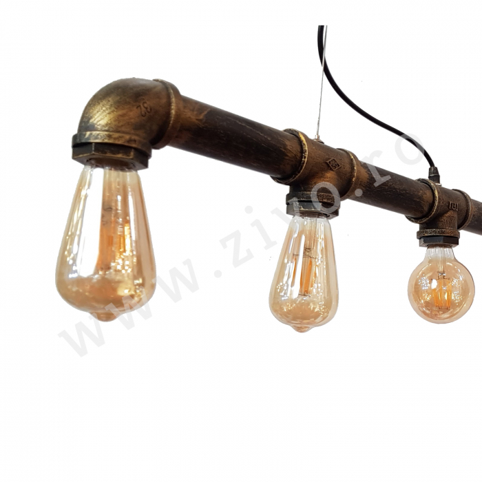 Lustra Teava Industriala 5xE27 STEAMPUNK [3]