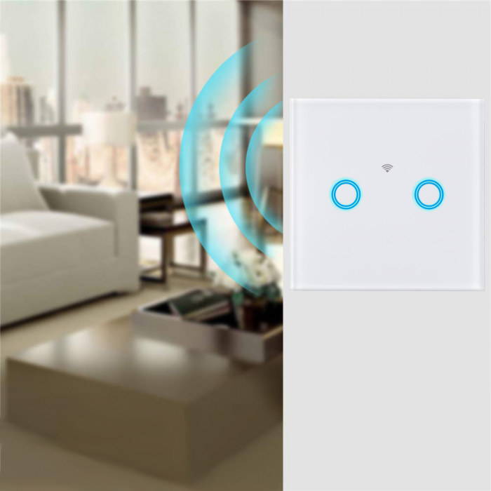 Intrerupator touch dublu WI-FI, alb [3]