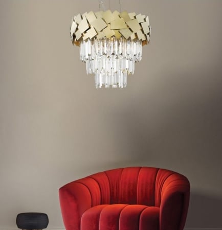 Produse Noi - Candelabru 4K Cristal LIVIGNO Gold 12xE27 500mm