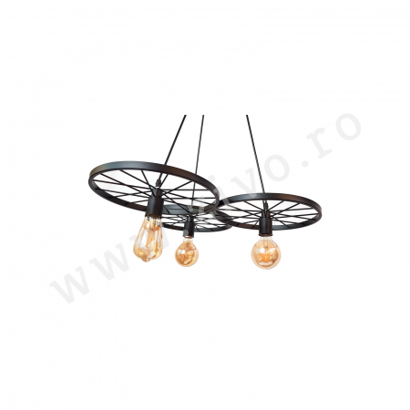 Lustre - Lustra 3xE27 Roata cu Spite HJUL RAD