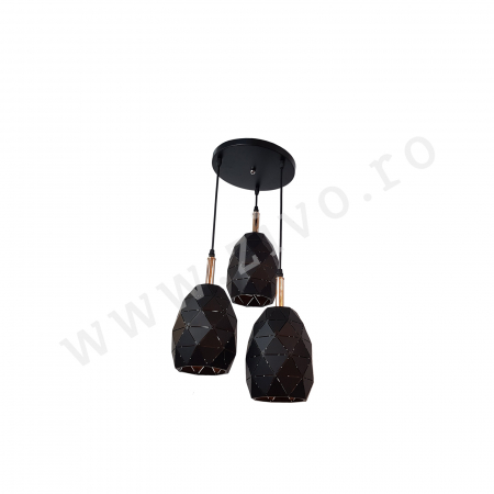 Lustre - Lustra 3 Pendule E27 KRAFT BK