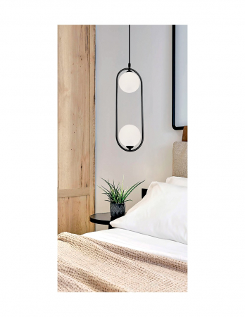 Lustra LED Black Globe BRAVI TWIN [1]