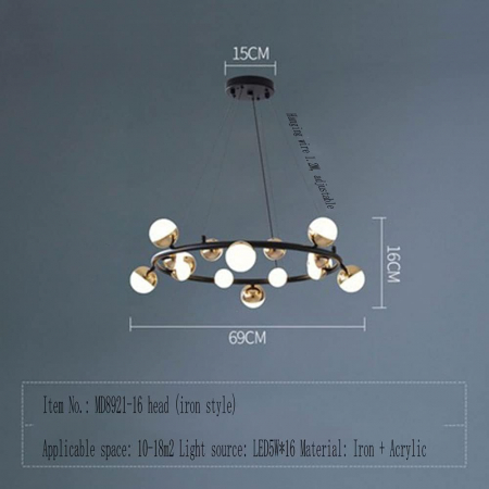 LUSTRA LED Gold YUVA Round 16 Globes [1]