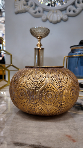 Produse Noi - Obiect Decorativ Metalic Suport de Lumanari Auriu - Copie - Copie