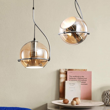 Pendule - Pendul Morwell COPPER Glob Sticla E27