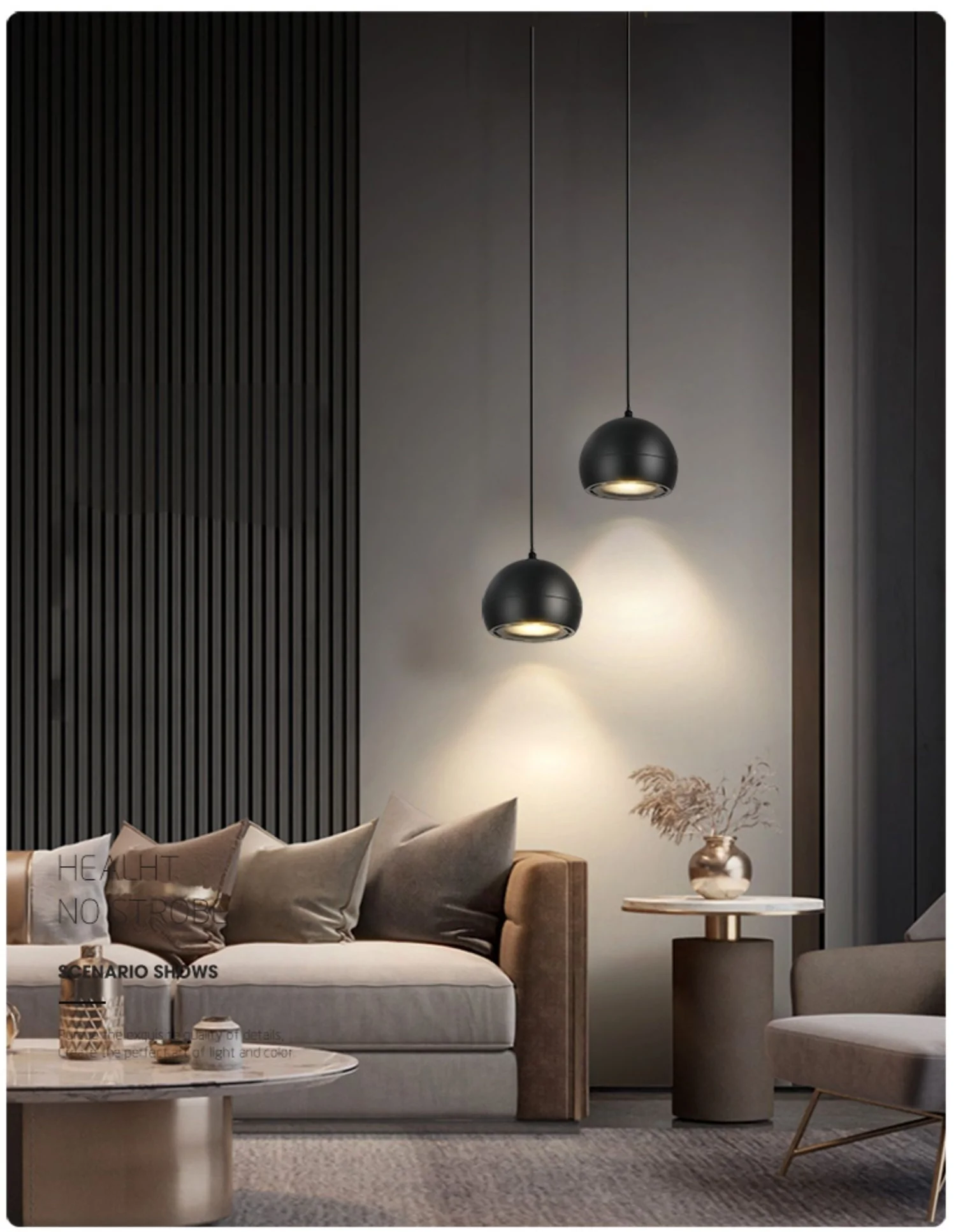 Proiectoare LED Studio Magazin - Pendul LED Sina Magnetica, Lumina Neutra, 7W, Negru