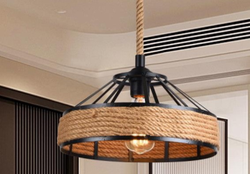 Pendule - Pendul retro, IRON String, E27, Maro/Negru