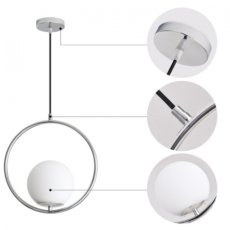 Pendul SILVER Glob Sticla E27 BRAVI [1]