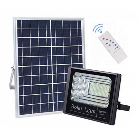 Proiectoare LED - Proiector LED 100W cu Panou Solar si Telecomanda