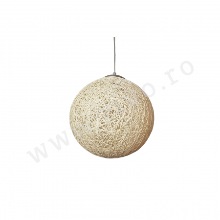 Pendule - Pendul  E27 GLOB Material Natural Impletit 30CM SIGRID CREAM