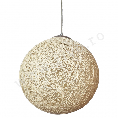 Pendul  E27 GLOB Material Natural Impletit 30CM SIGRID CREAM [1]