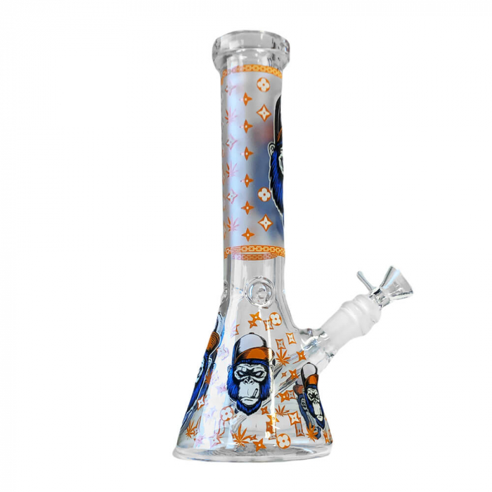 Bong sticla, Black Sheep, Glow Dark Orange Gorilla, Triple Glass, 25cm [2]