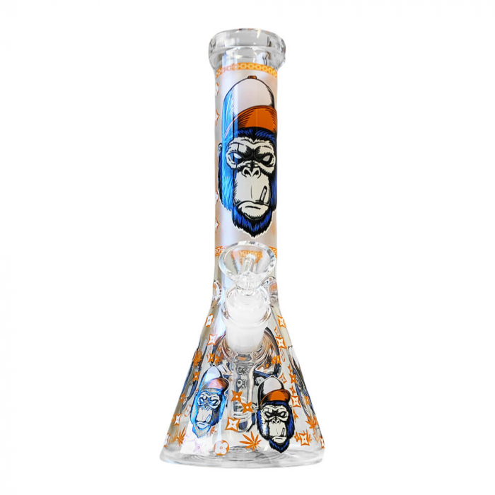 Bong sticla, Black Sheep, Glow Dark Orange Gorilla, Triple Glass, 25cm [3]