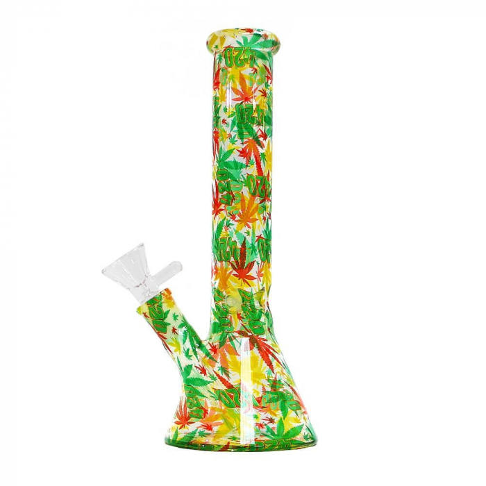 Bong sticla, Black Sheep, Rasta Leaves, 26cm [2]