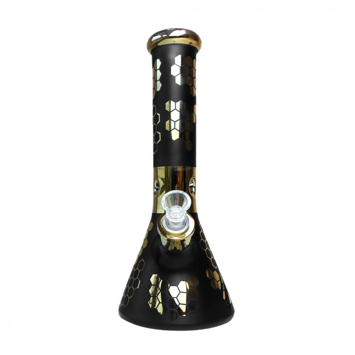 Bong sticla, Black Sheep, Black Bee Hexagon Triple Glass, 32cm [3]