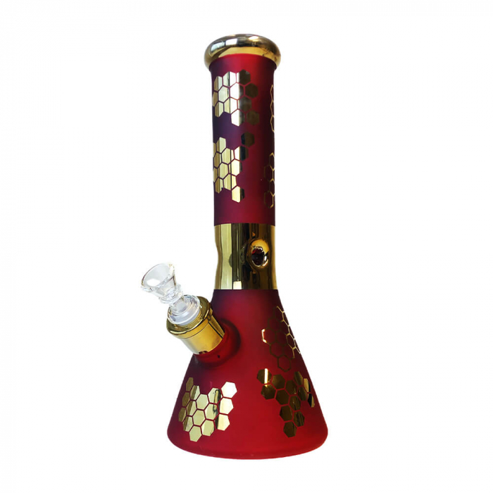 Bong sticla, Black Sheep, Red Bee Hexagon Triple Glass, 32cm [3]