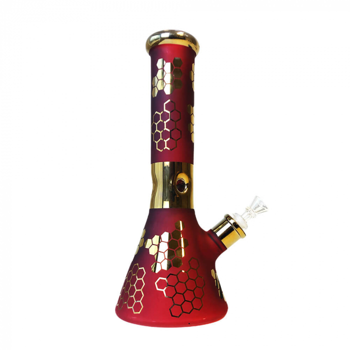 Bong sticla, Black Sheep, Red Bee Hexagon Triple Glass, 32cm [2]