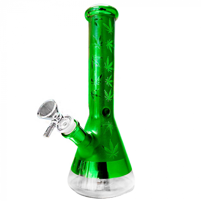 Bong sticla, Black Sheep, Weed Leaves Verde, 25cm [2]
