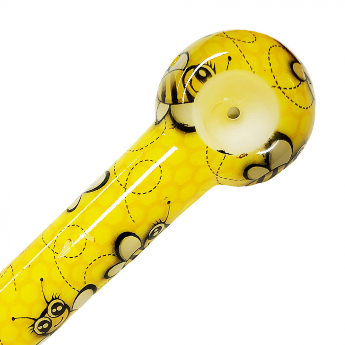 Pipa sticla, Urban Crew, Yellow Bee, 13cm [2]