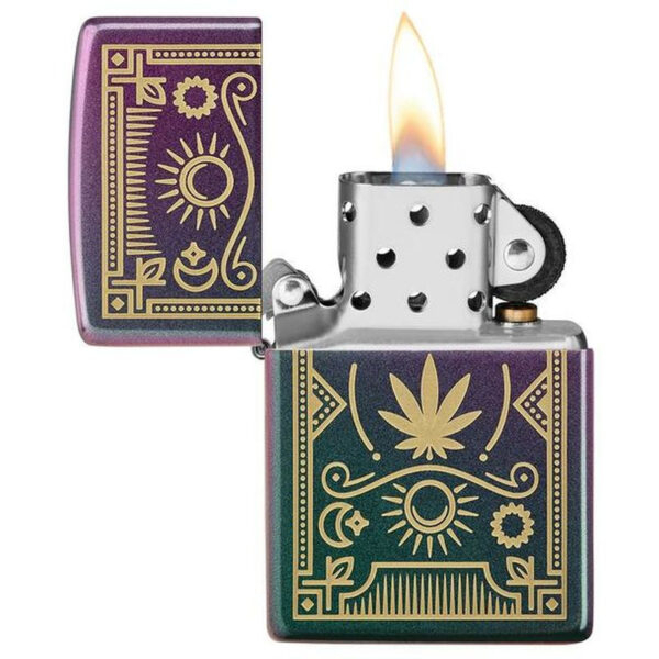 Bricheta originala Zippo, Cannabis Design Iridescent Laser Engrave [2]