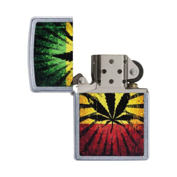 Bricheta originala Zippo, Cannabis Design Rastafari Leaf [2]