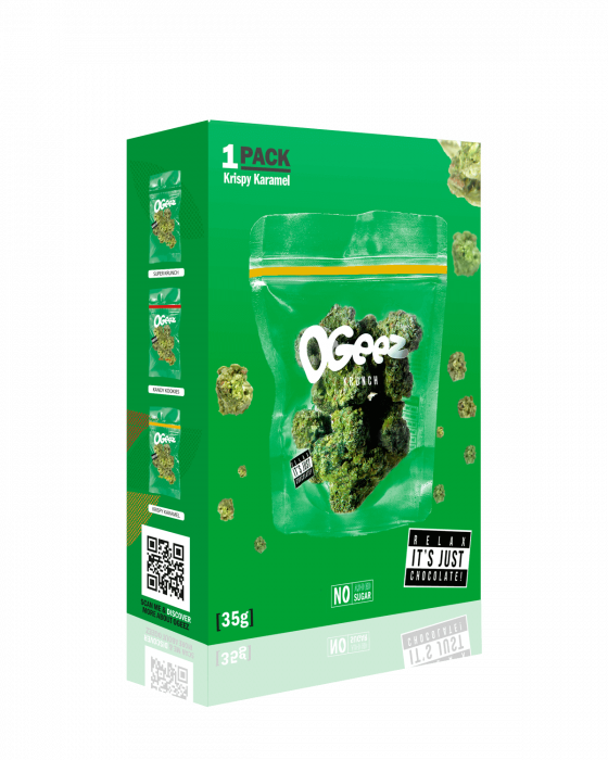 Ciocolata mugure, OGeez, Krispy Karamel, 35g [2]