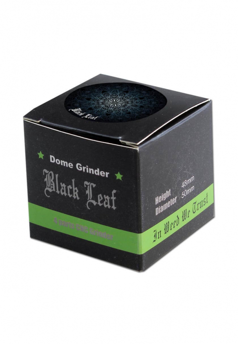Grinder metalic Black Leaf, Mandala, 4 parti, Negru, Ø50mm [3]