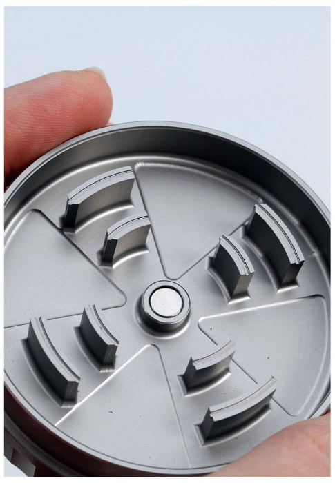 Grinder metalic 'Black Leaf' Startrails, 2 Parti, Portocaliu, Ø62mm [2]