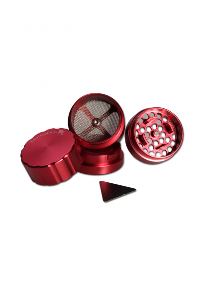 Grinder metalic 'Black Leaf' Startrails, Rosu, 4 parti, Ø42mm [2]