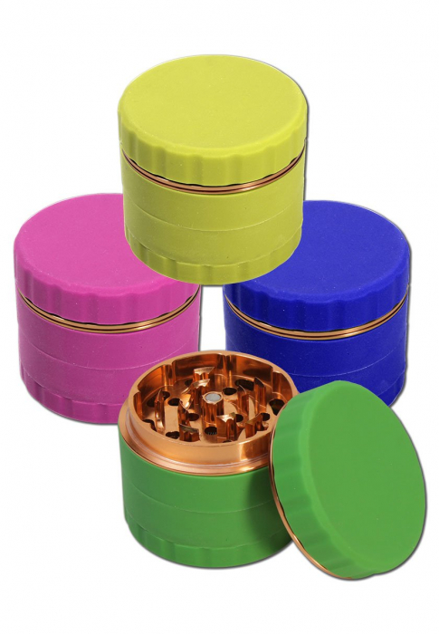 Grinder Silicon, Verde, 4 parti, Ø63mm [2]