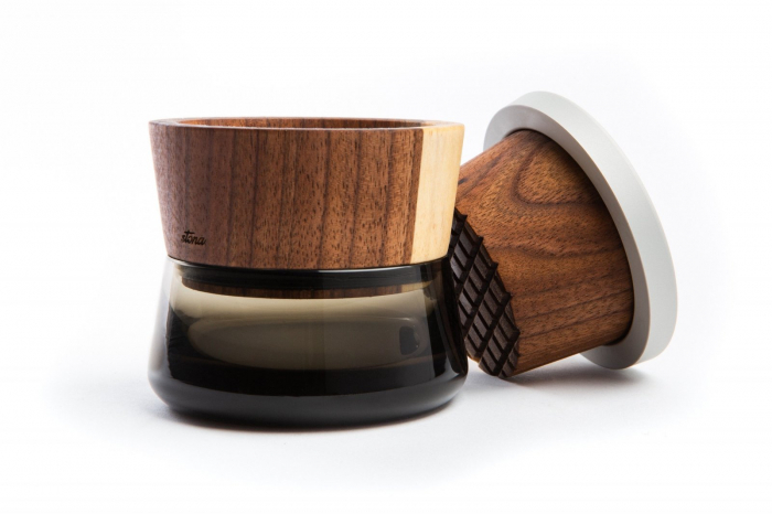 Grinder 'Stona' Premium, Lemn de Nuc Negru, Deep Grey [2]