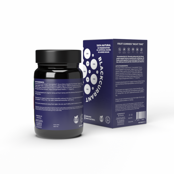 Jeleuri CBD+CBN, Endoca, NIGHT TIME, Coacaze negru, 1500mg [3]