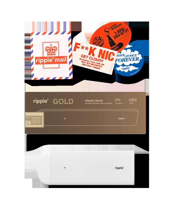 Tigara electronica, Ripple+, GOLD, Classic, fara nicotina, 1000 pufuri [6]