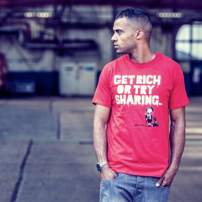 Tricou THTC Get Rich or Try Sharing - Canepa/Bumbac - Rosu [2]