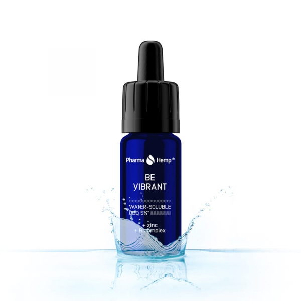 Ulei CBD 5%, 500mg, Solubil in Apa + Zinc + B Complex, Be Vibrant, Full Spectrum, 10ml [2]