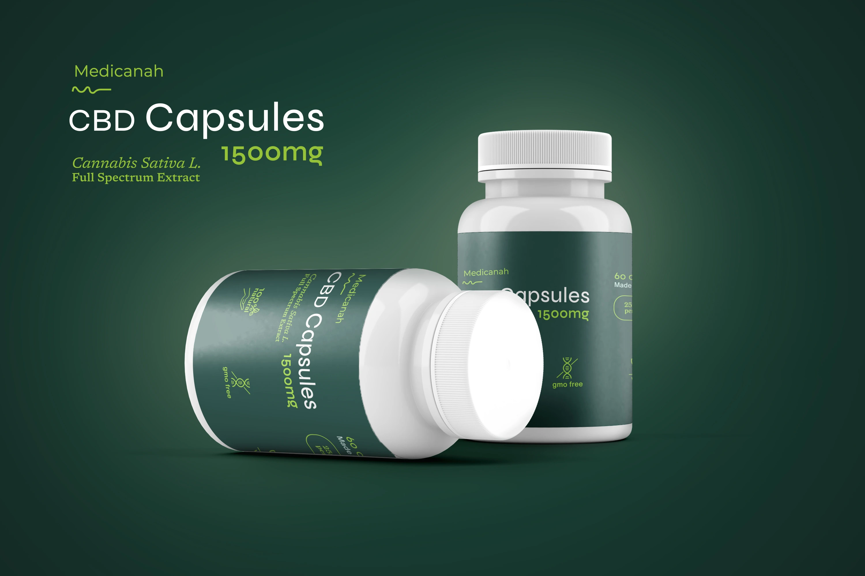 Canabis Oil Capsule CBD, Full Spectrum, 60 capsule, 25mg (1500mg