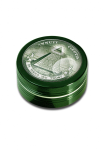 Grindere tutun si ierburi - Grinder metalic 'Black Leaf' In Weed We Trust, 2 Parti, Ø50mm