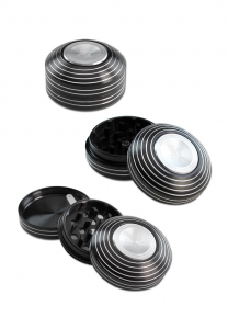 Grindere tutun si ierburi - Grinder 'Black Leaf' Spinner, 3 Parti, Ø54mm