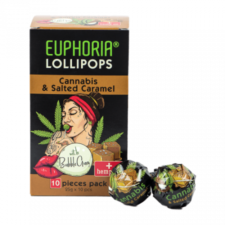 Bomboane & Gume - Acadele cu aroma de canabis, Euphoria, Salted Caramel, 1 buc